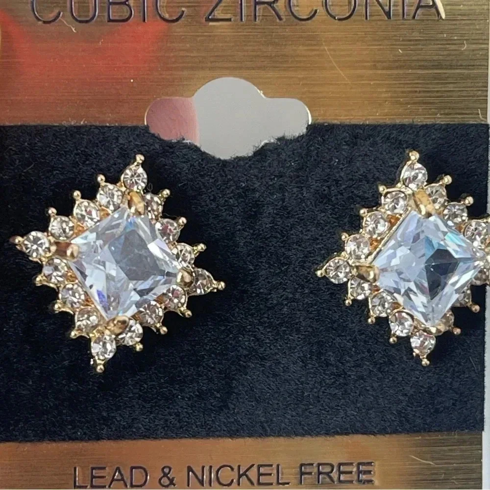 Cubic Zirconia Lead And Nickel Free earrings for women Gold And Silver With Gems